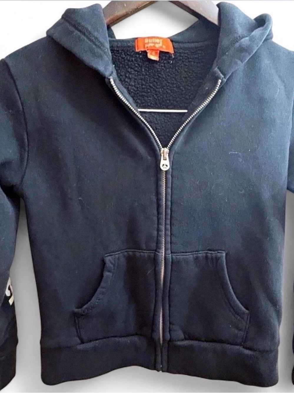🔥🏷️Butter Black Sherpa-Lined Zip-Up Hoodie Small